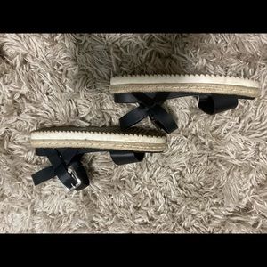 Black platform sandals